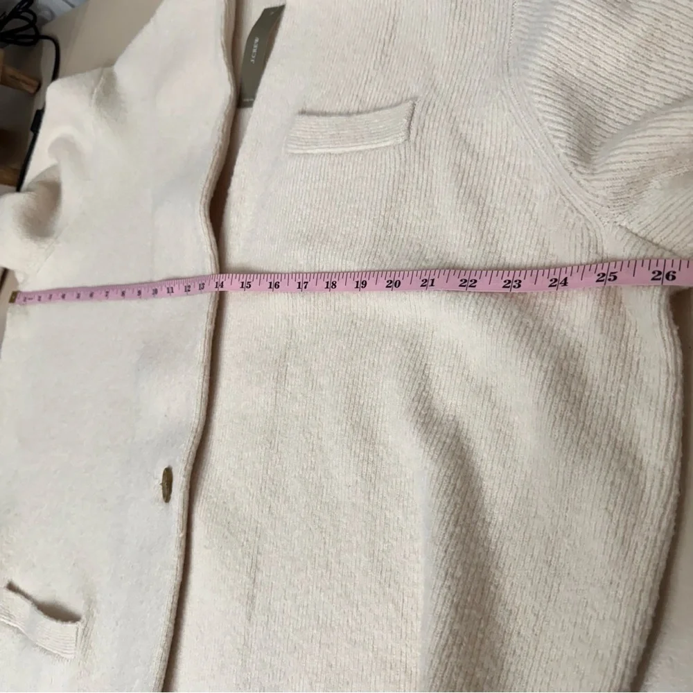J Crew Cocoon Sweater Blazer Cardigan Merino Wool Alpaca Blend Size 2X Ivory NWT - Picture 10 of 16